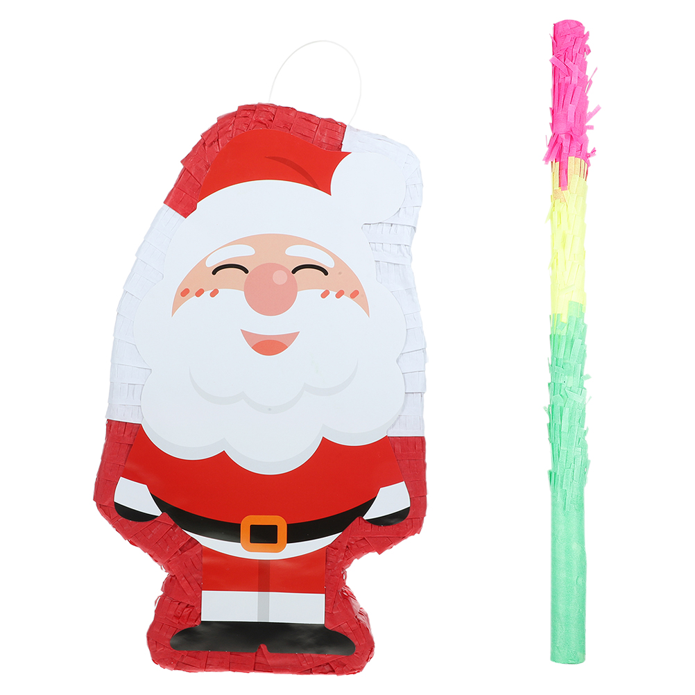 Gymnture Xmas Santa Pinata w/ Stick \u0026 Candy Box - Mini Christmas Decor